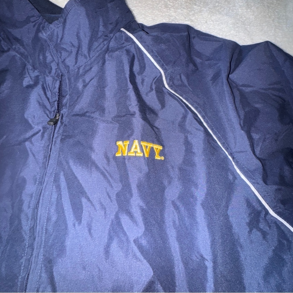Adidas Dark Blue Athletic Jacket Size Medium United Stares Naval Academy - Picture 2 of 8